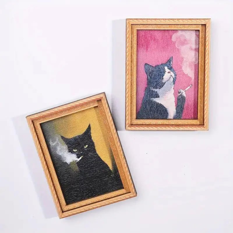 🔥Funny Cat Fridge Magnet - Vintage Art Frame🌳Buy1 Get 1 Free(2 pcs)