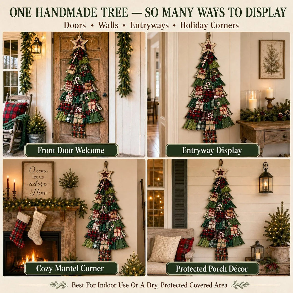 🎄Beginner-Friendly DIY Oversized Patchwork Christmas Tree Door Hanging Kit💕