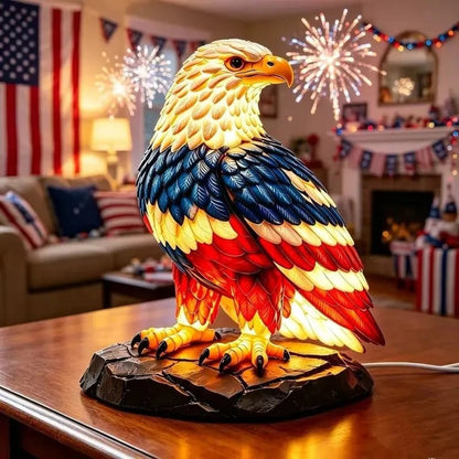 🦅🌙U.S. 250th Eagle Stained Glass Table Lamp✨