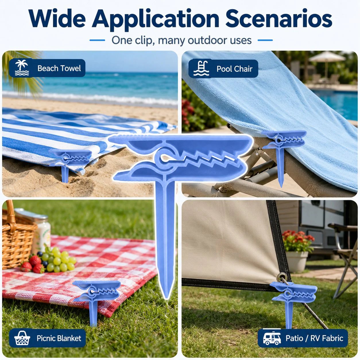 🦖 Dinosaur Shape Beach Towel Clips | Windproof Sand Secure Holder