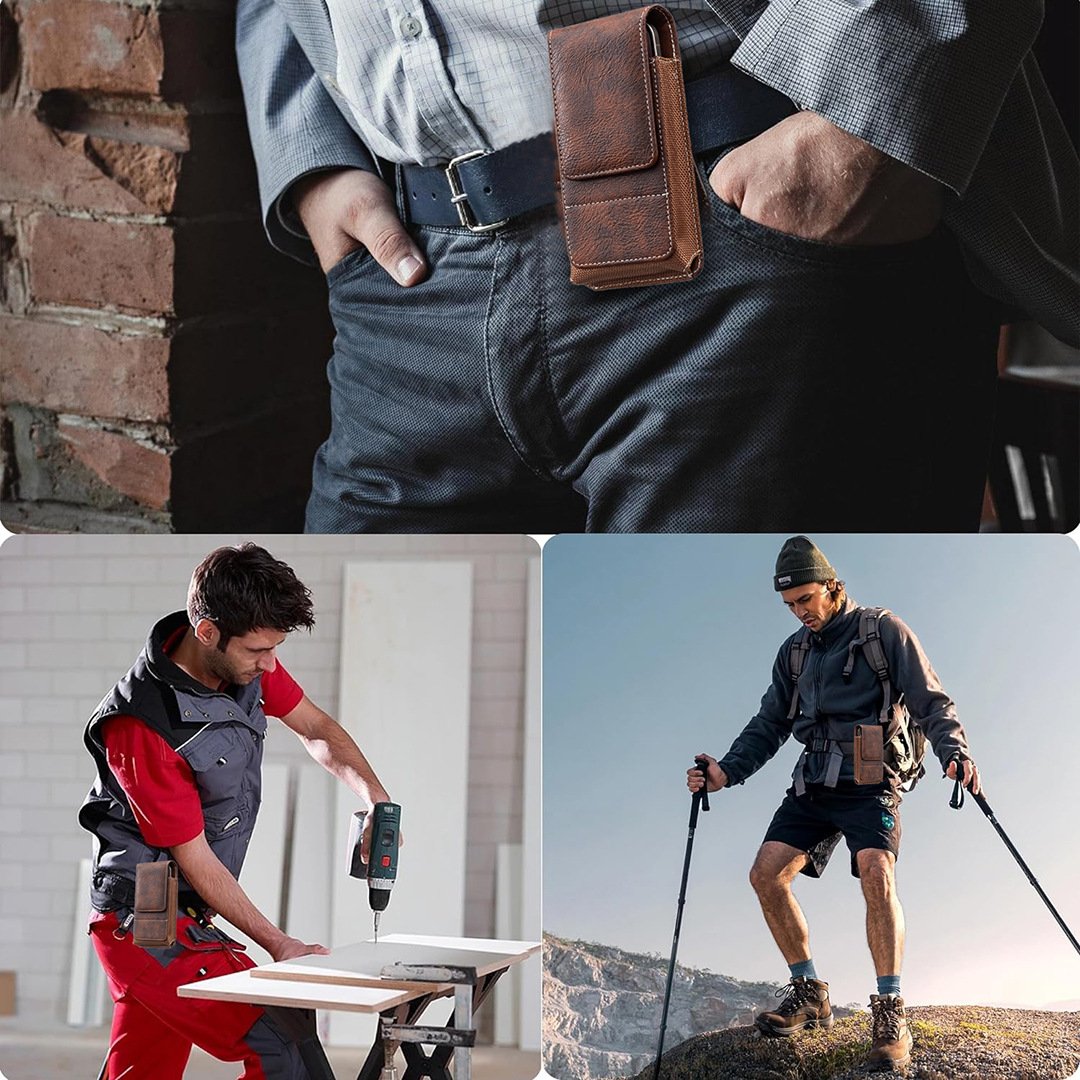 ⚡Big Discount | Waist Belt Cell Phone Pouch 📱 Multi-Pocket Leather Card Holder