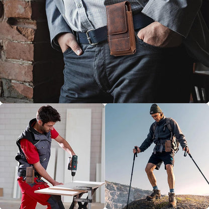 ⚡Big Discount | Waist Belt Cell Phone Pouch 📱 Multi-Pocket Leather Card Holder