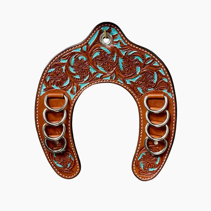 🤠Handcrafted Leather Horseshoe Wild Rag Holder | Western Scarf & Bandana Organizer