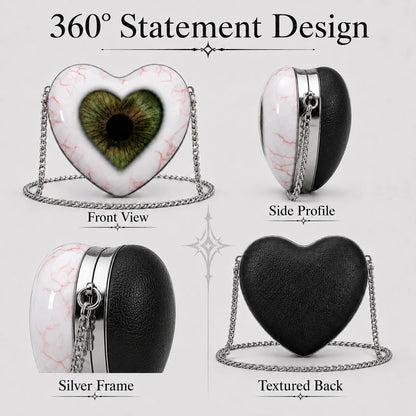 🖤👁 Gothic Heart Eye Statement Crossbody Bag