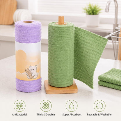 🏆LAST DAY SALE 60% OFF✨🧼Single Pack Tear-Off Plush Household Cleaning Cloth Roll, Absorbent Wiping Towel Suitable