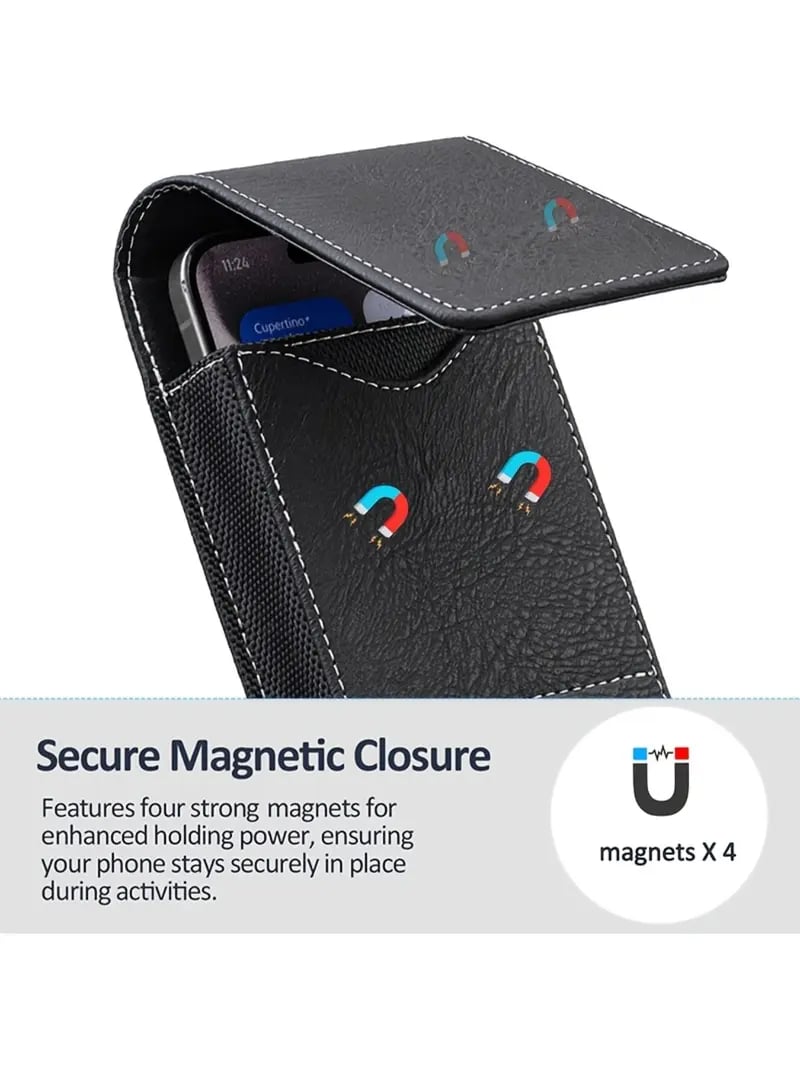 ⚡Big Discount | Waist Belt Cell Phone Pouch 📱 Multi-Pocket Leather Card Holder