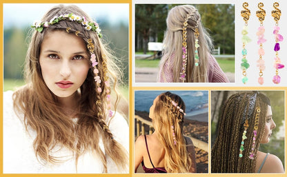 🏆 Buy 1 Get 1 Free!🍀-💌Rose Gold Spiral Hairpin with Natural Crystal Charm✨