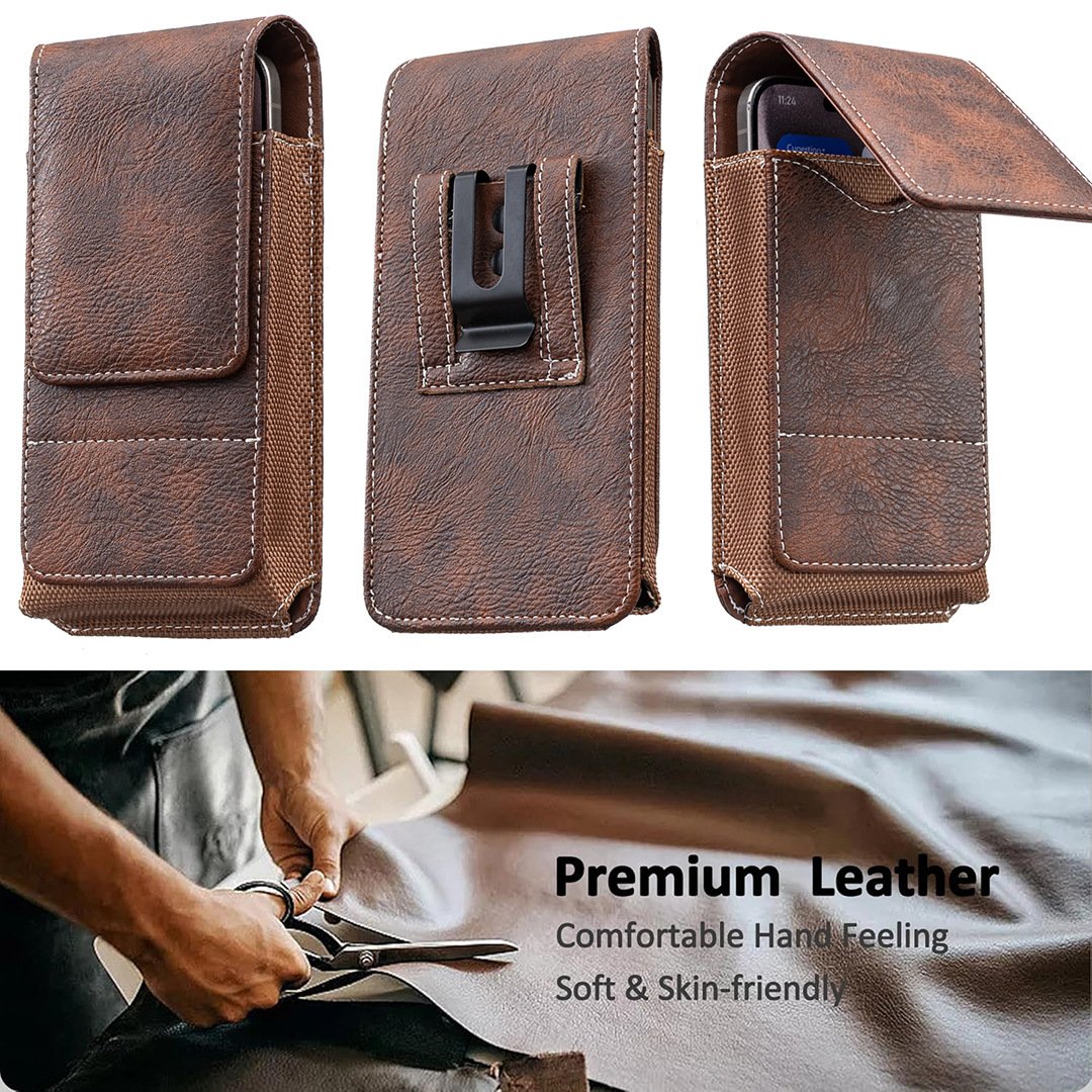 ⚡Big Discount | Waist Belt Cell Phone Pouch 📱 Multi-Pocket Leather Card Holder