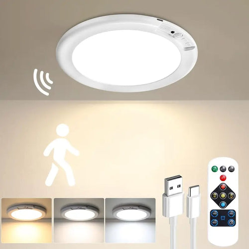 💡 Limited-Time Sale - Rechargeable Magnetic Wireless Motion Sensor Ceiling Light with Remote