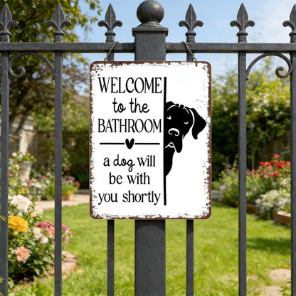 😂 Humorous Bathroom Metal Wall Sign