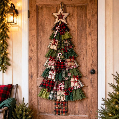 🎄Beginner-Friendly DIY Oversized Patchwork Christmas Tree Door Hanging Kit💕