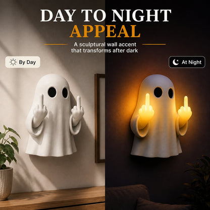 👻 Light-Up Rude Ghost Halloween Decoration | Cute Spooky Figure with Funny Attitude for Porch, Party & Seasonal Décor 😂🎃