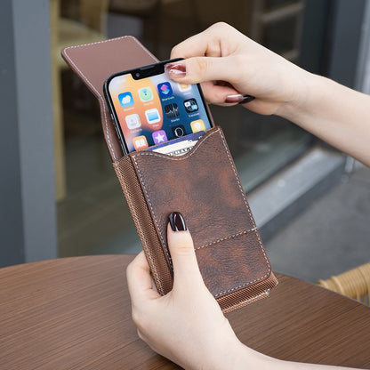 ⚡Big Discount | Waist Belt Cell Phone Pouch 📱 Multi-Pocket Leather Card Holder