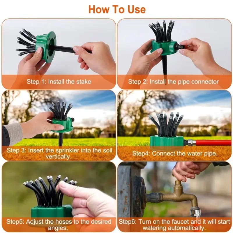 Adjustable Multi-Nozzle Lawn Sprinkler