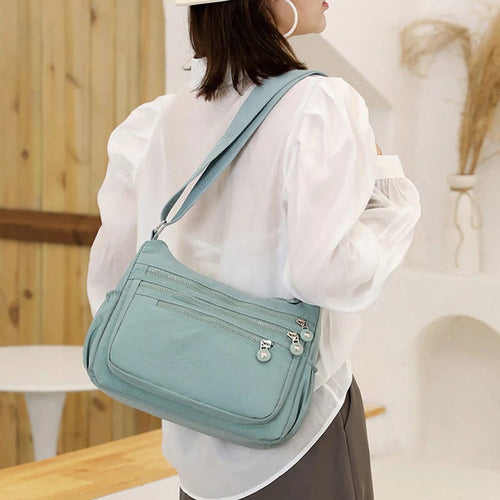 ✨ Lightweight Nylon Crossbody Bag – Multi-Pocket, Water-Resistant, Adjustable 🔧