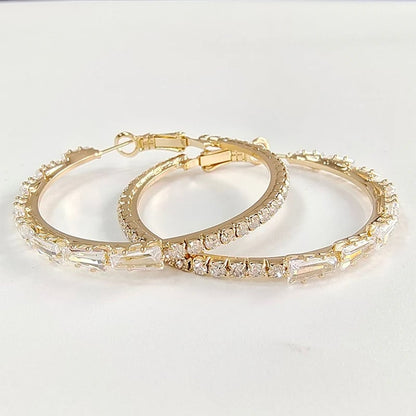 💎 BUY 1 GET 1 FREE ! ✨ Women's Sparkling CZ Hoop Earrings – Micro-Paved, Lightweight Copper & Bold Design – Elegant, Versatile & Perfect Gift 💫