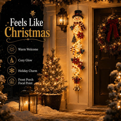 🎄Christmas Door Hanger | 6 Festive Lighted Designs with Warm Glow, Dimensional Details & Space-Saving Vertical Décor ✨