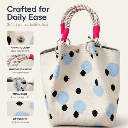 👜💥 Cute Polka Dot Handbag for Women – Classic Dot Print, Roomy, Everyday Chic ✨