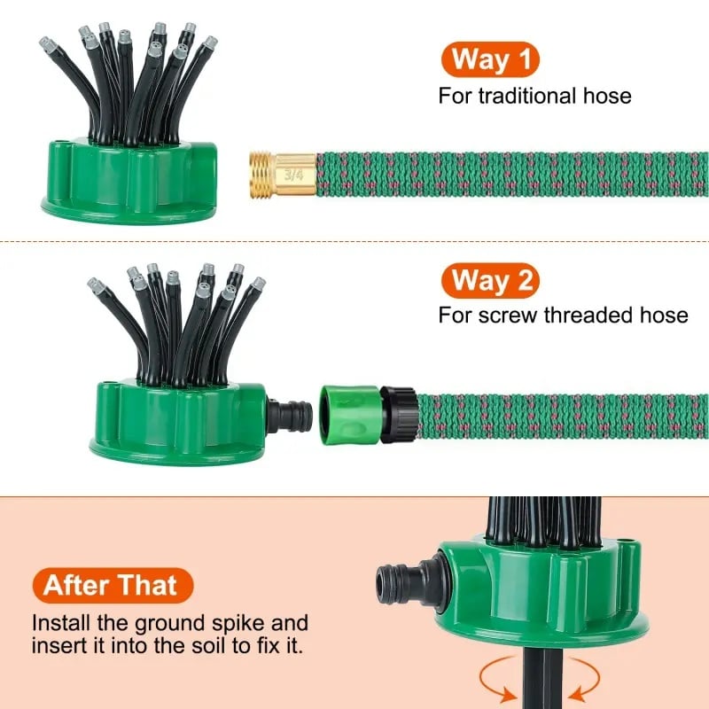 Adjustable Multi-Nozzle Lawn Sprinkler