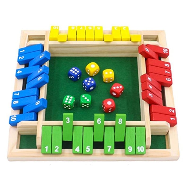 🏆🎁SHUT THE BOX-WOODEN DICE BOARD GAME
