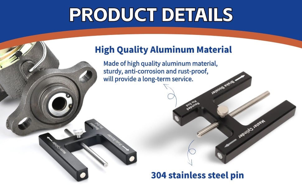 Premium Aluminum Brake Booster Push Rod Adjuster with Length Gauge