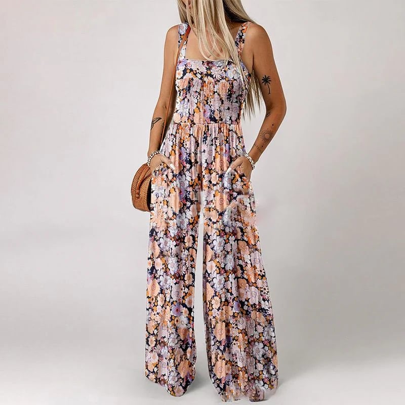 💕Women’s Casual Print Sleeveless Overalls Jumpsuits With Pockets