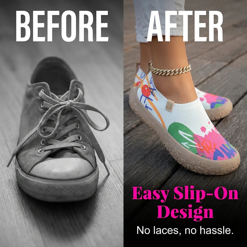 👟⚡ Lightweight Fashion Walking Shoes for Women – Breathable Knit, Flexible Sole, Slip-On Comfort ✨