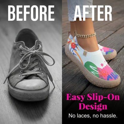 👟⚡ Lightweight Fashion Walking Shoes for Women – Breathable Knit, Flexible Sole, Slip-On Comfort ✨