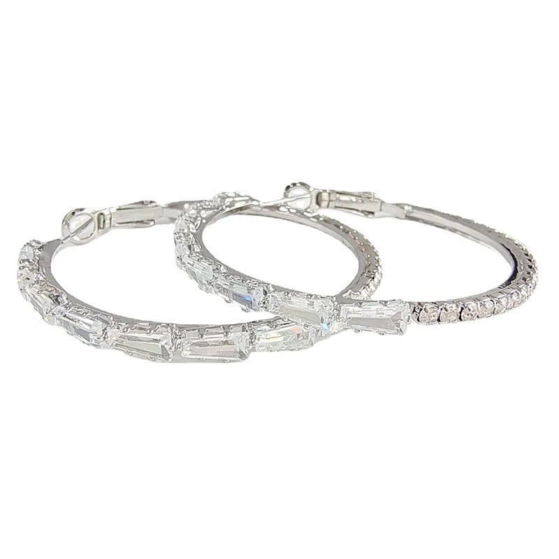 💎 BUY 1 GET 1 FREE ! ✨ Women's Sparkling CZ Hoop Earrings – Micro-Paved, Lightweight Copper & Bold Design – Elegant, Versatile & Perfect Gift 💫