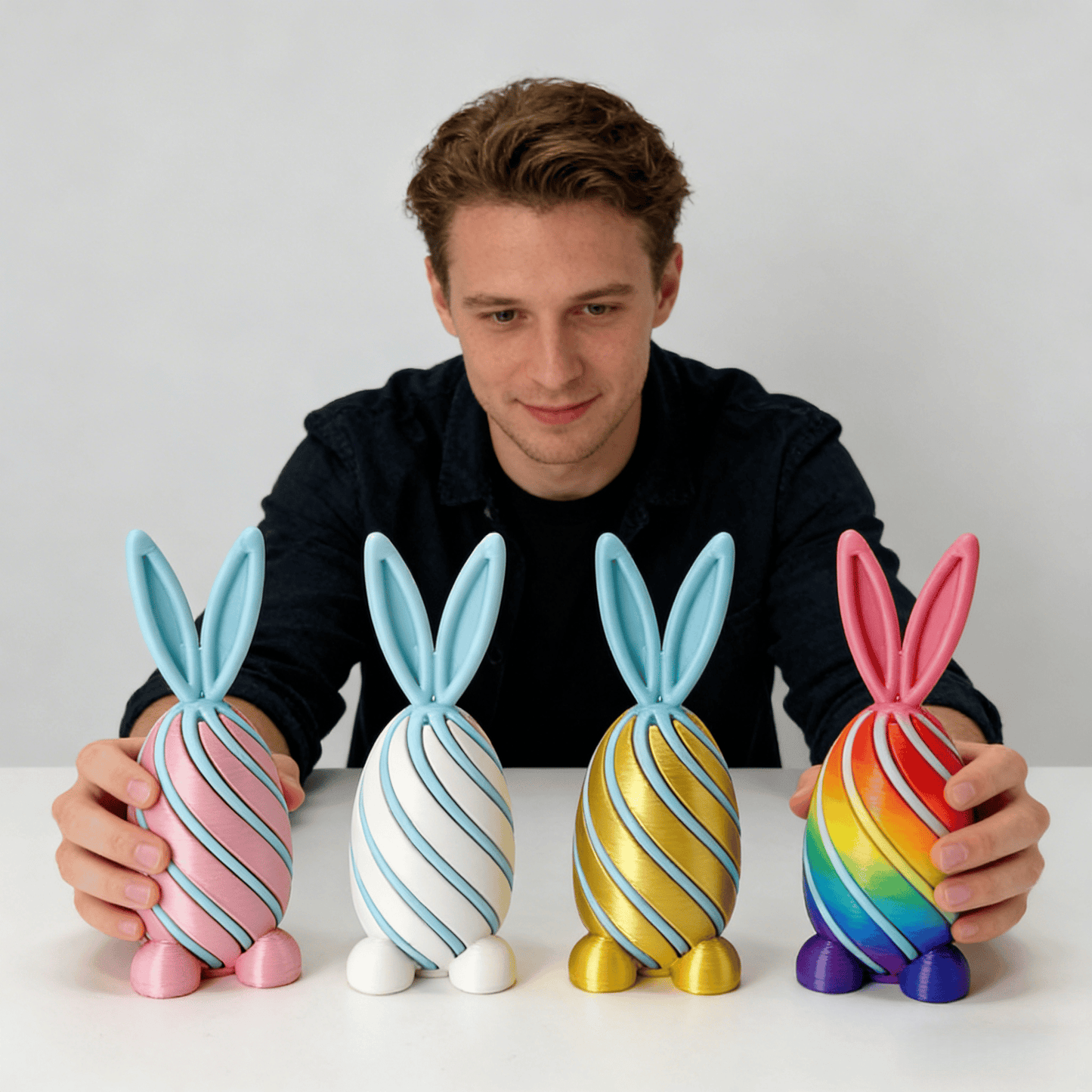 🏆 35K+ SOLD! 3D‐Printed Rabbit Fidget Eggs | Cute Easter Stress Relief & Desk Decor 🐰🧩