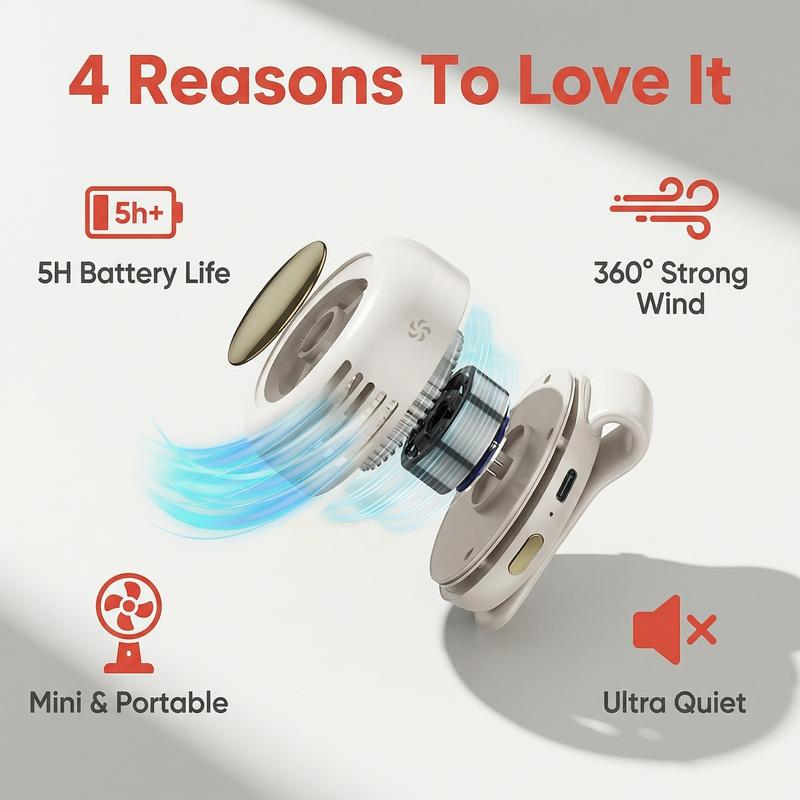 Bladeless Fan – Ultra-Light & 1.5h Fast Charge ⚡🌀