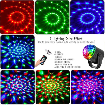 🔥Colorful Rotating Magic Disco Ball Light