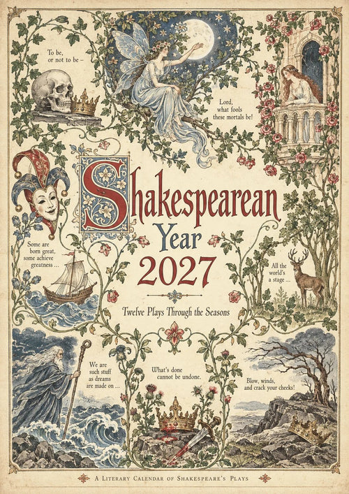 A Shakespearean Year 2027 – 12 Plays Through the Seasons | Vintage Illustrated Wall Calendar