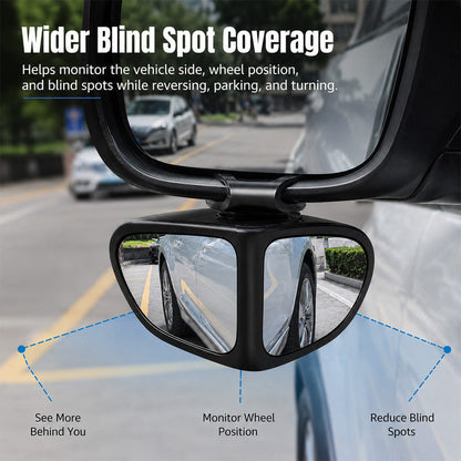 🚗 360° Blind Spot Wide-Angle Rearview Mirror – Adjustable Clip-On Car Auxiliary Mirror for Parking, Reversing & Side View Assistance
