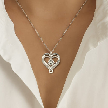 Sparkling Intertwined Heart Necklace