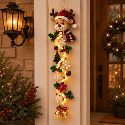 🎄Christmas Door Hanger | 6 Festive Lighted Designs with Warm Glow, Dimensional Details & Space-Saving Vertical Décor ✨