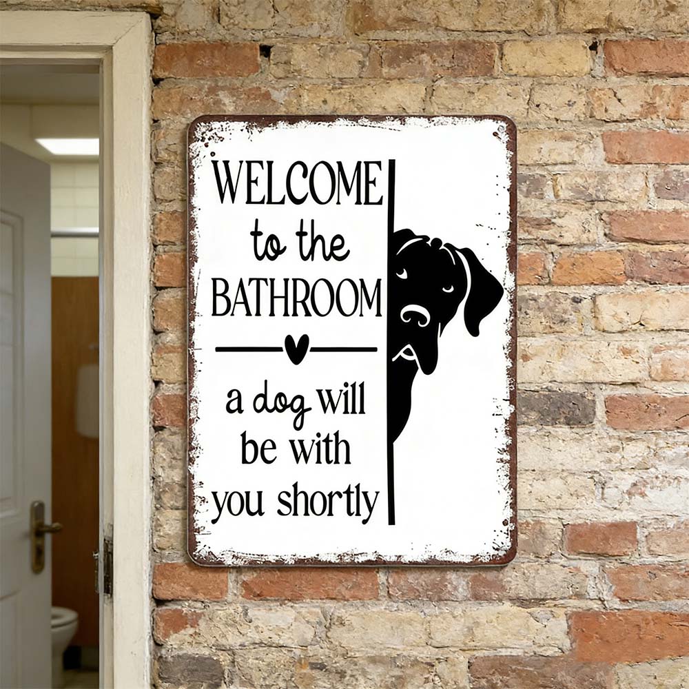 😂 Humorous Bathroom Metal Wall Sign