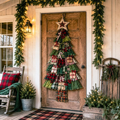 🎄Beginner-Friendly DIY Oversized Patchwork Christmas Tree Door Hanging Kit💕
