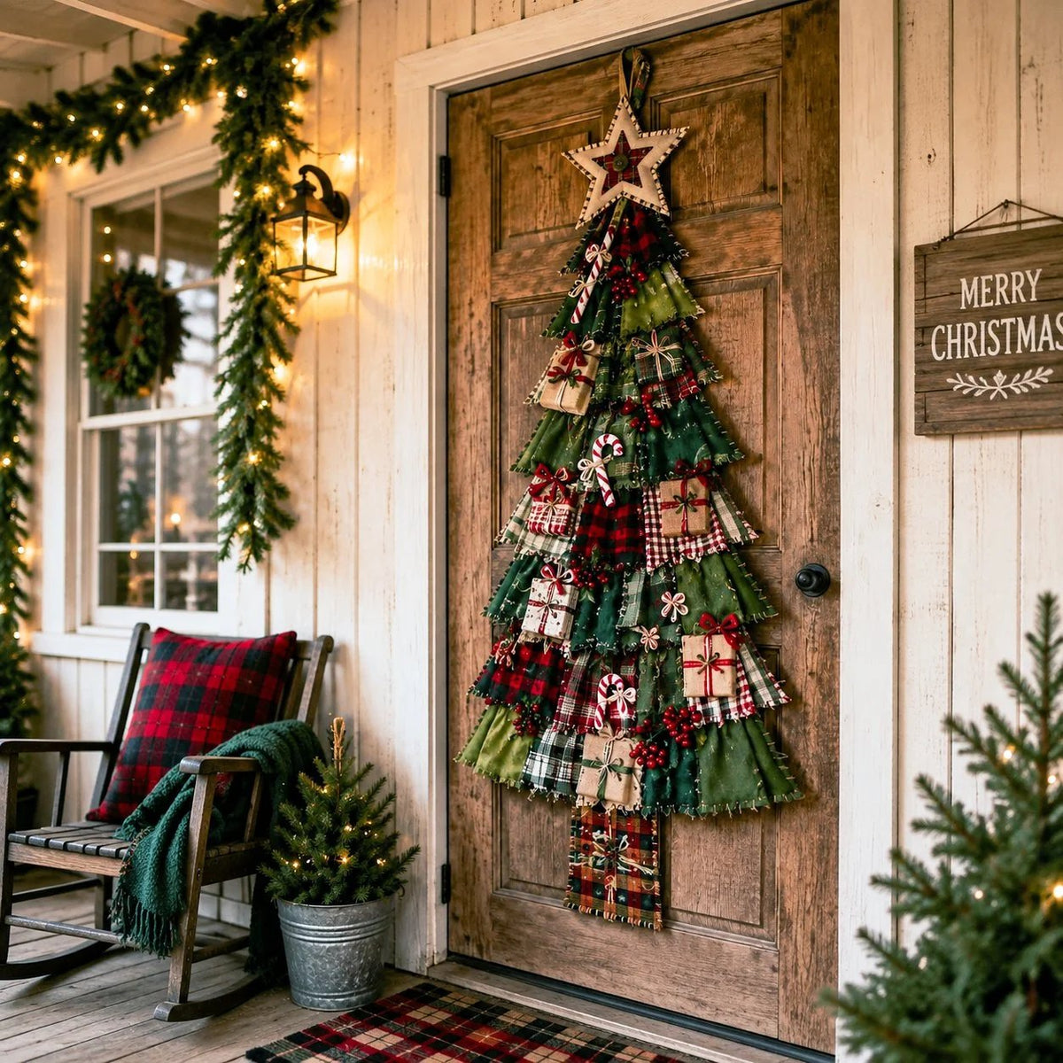 🎄Beginner-Friendly DIY Oversized Patchwork Christmas Tree Door Hanging Kit💕
