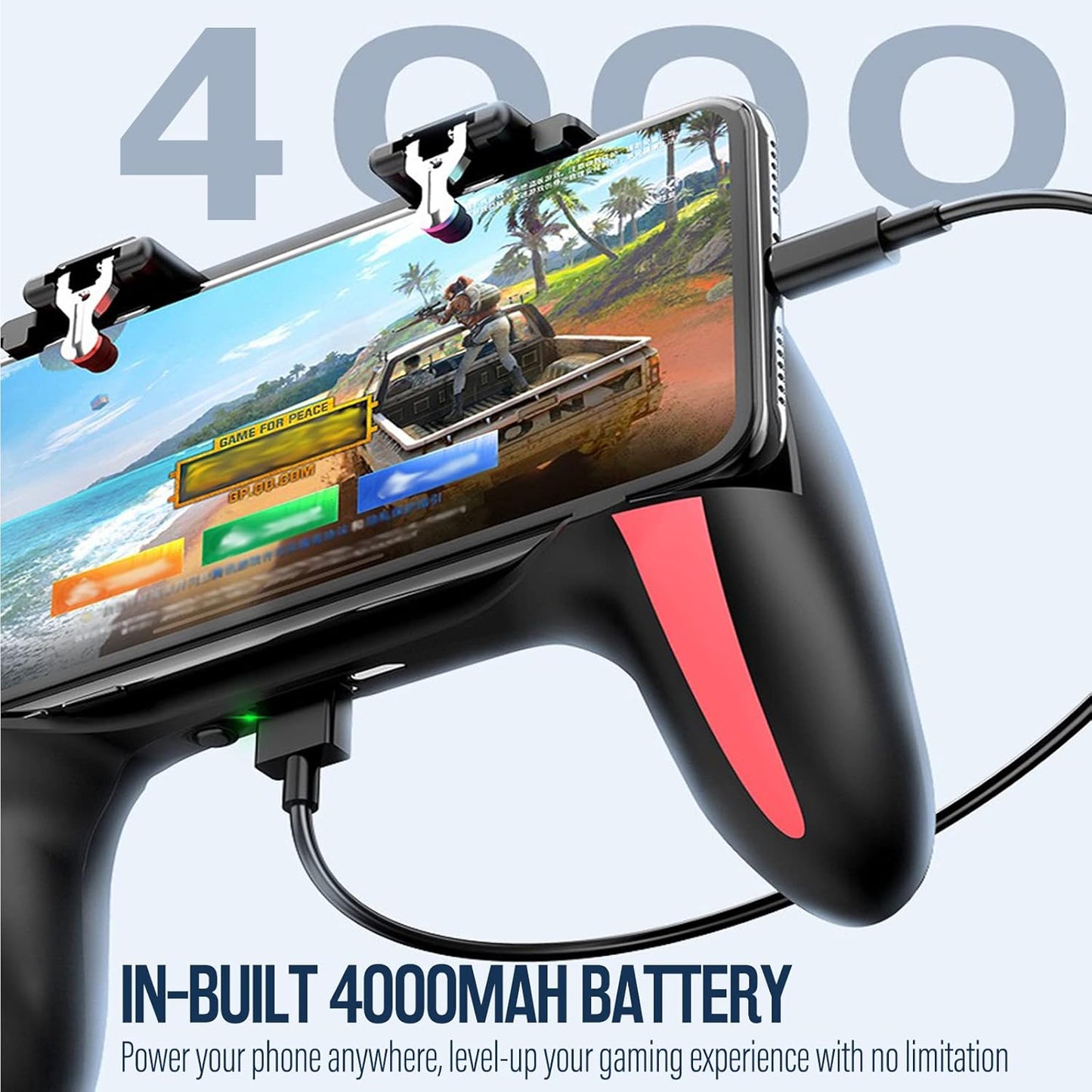 4-Finger Cooling Game Controller with Dual Fans for Mobile Gaming