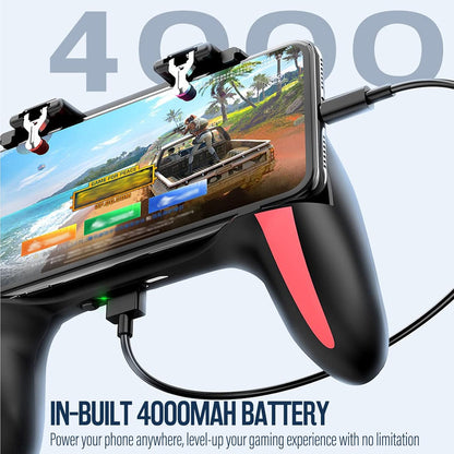 4-Finger Cooling Game Controller with Dual Fans for Mobile Gaming