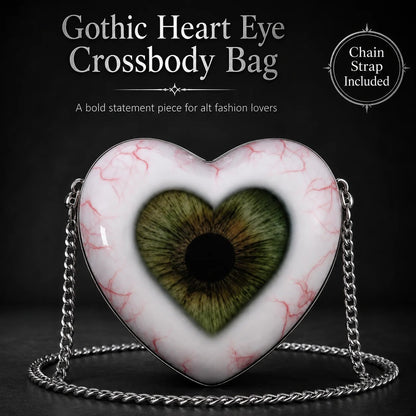 🖤👁 Gothic Heart Eye Statement Crossbody Bag