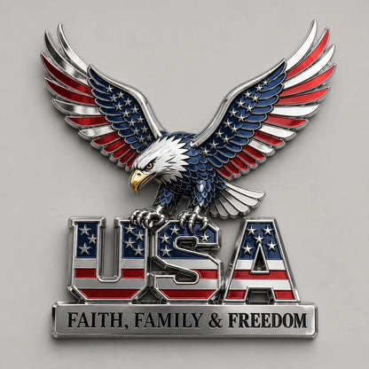 🇺🇸250th Anniversary - ★USA Faith, Family & Freedom★ Metal Emblem