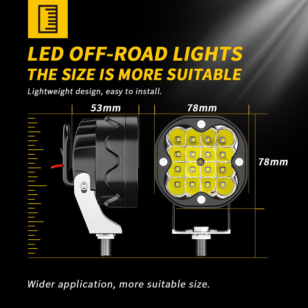 🔥Amber LED Light Bar – Adjustable Curved/Straight Linkable Off-Road Lights (IP67 Waterproof, Spot/Flood Beam for 12V/24V Vehicles)