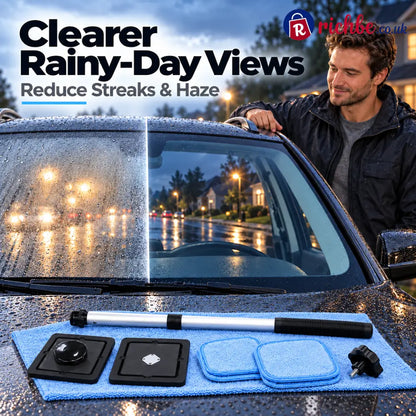 Dual Magnetic Car Windshield Cleaner | Streak-Free Auto Glass Cleaning Kit