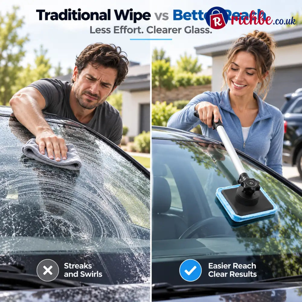 Dual Magnetic Car Windshield Cleaner | Streak-Free Auto Glass Cleaning Kit