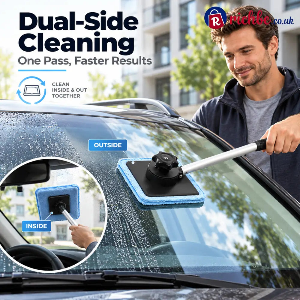 Dual Magnetic Car Windshield Cleaner | Streak-Free Auto Glass Cleaning Kit