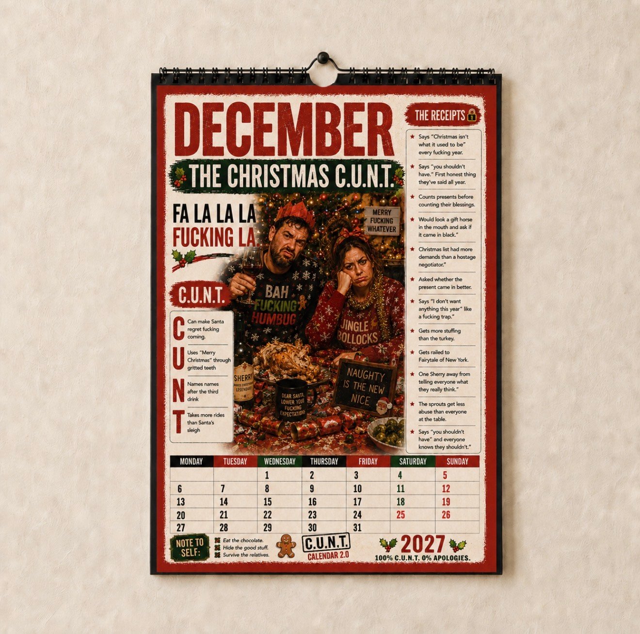 2027 C.U.N.T. Calendar 2.0 - The Calendar That Finally Has A Personality 😈