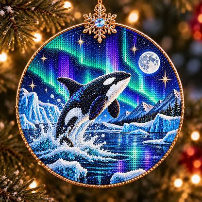 🌌 14-Day Aurora Diamond Painting Advent Calendar – DIY Wooden Christmas Ornament Kit