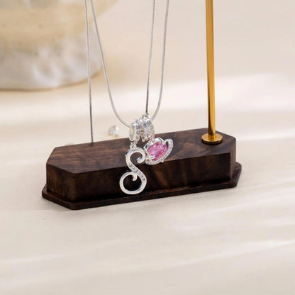 Elegant Initial Heart Charm Necklace
